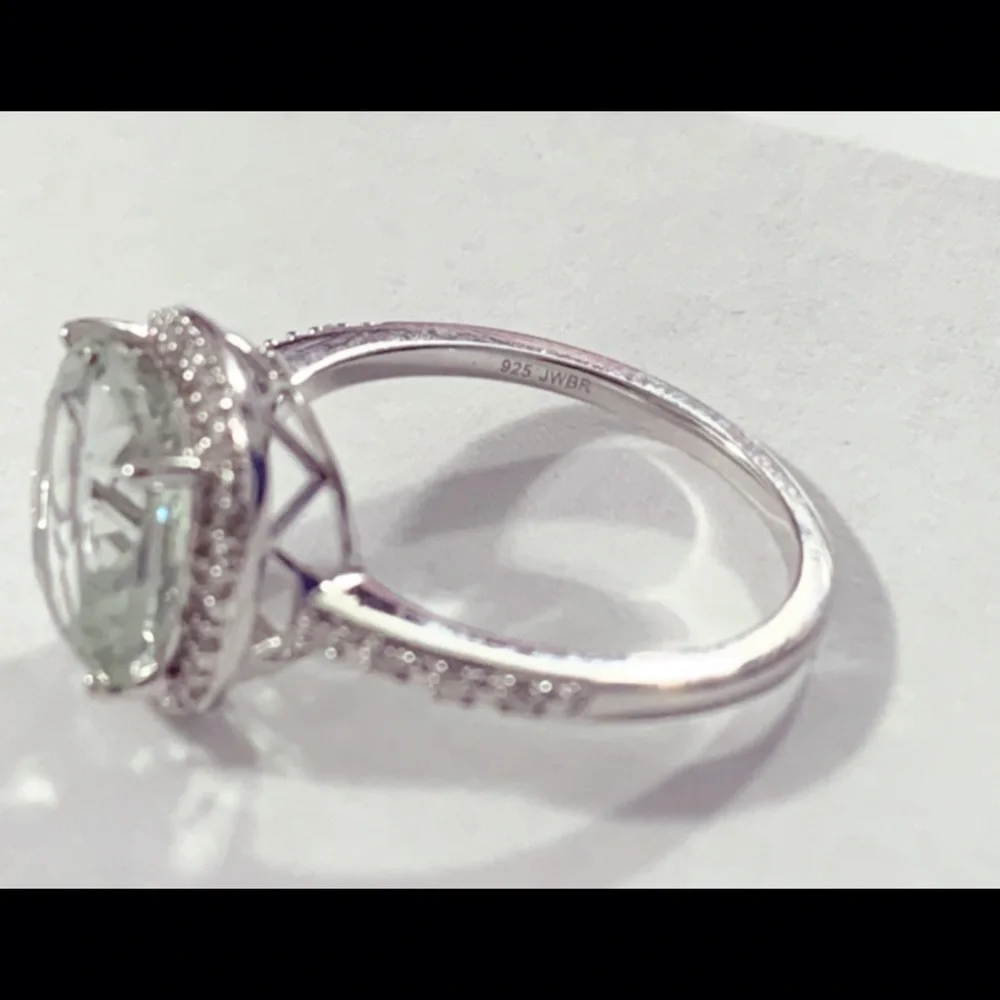 Natural Diamond Green Amethyst Ring